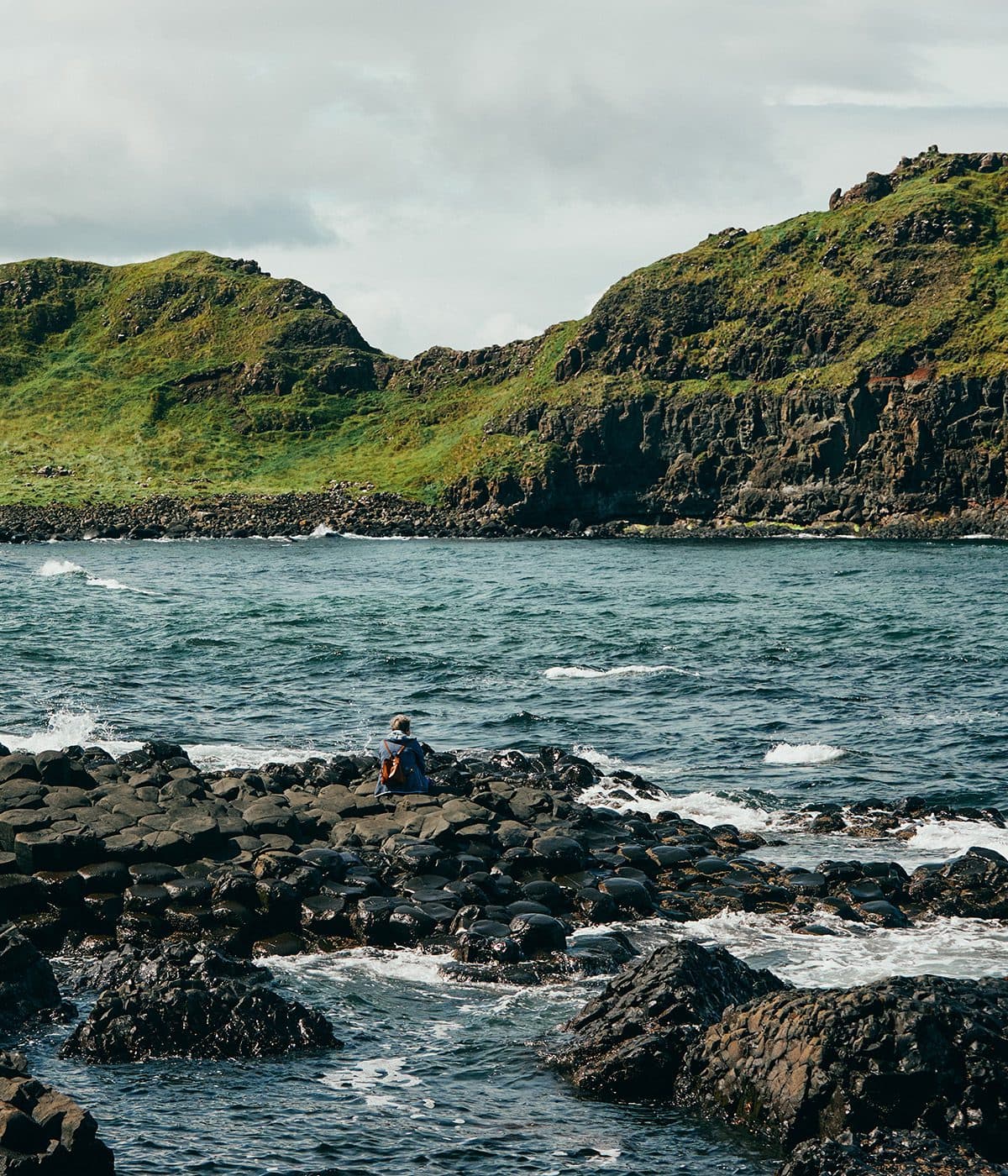 hiker on the rocks